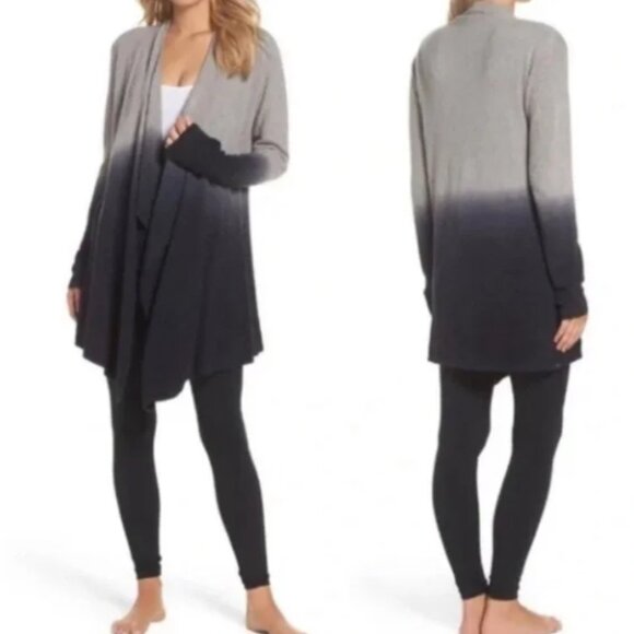 Barefoot Dreams Cozy Chic Lite Drape Front Ombre Cardigan S/M - Picture 2 of 8